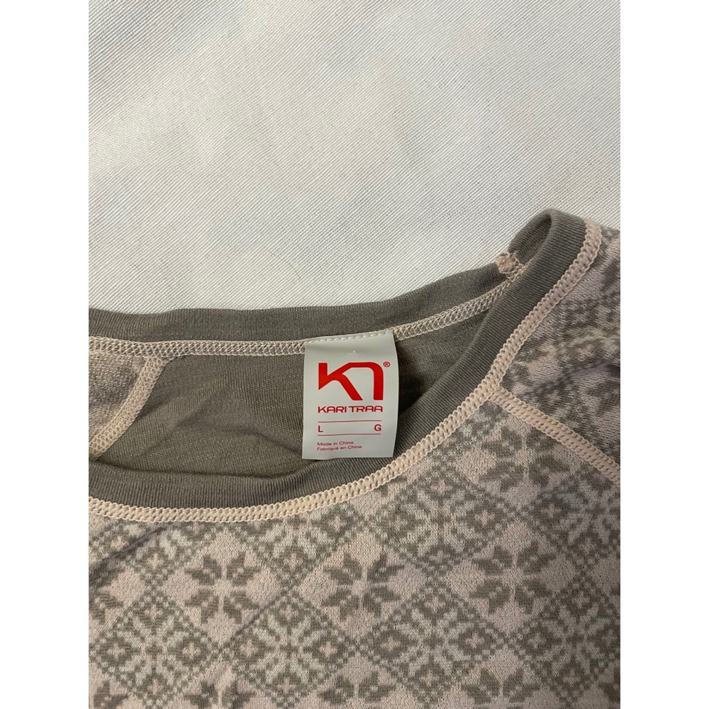 Kari Traa Rose Base Layer Top Womens Large Merino Wool Nordic Taupe 611364 - Picture 3 of 8